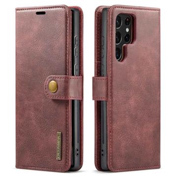 DG.Ming 2-en-1 Funda estilo cartera para Samsung Galaxy S23 Ultra 5G - Vino Tinto