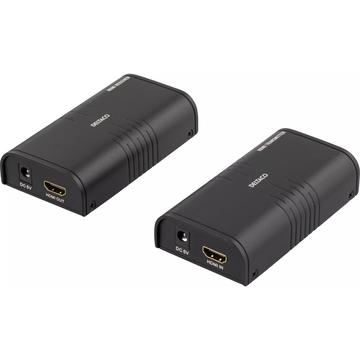 Deltaco Ethernet HDMI Extender - 120m, Cat6 - Negro