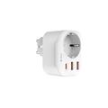 Devia Toma de corriente 20W - USB-C, 2x Puertos USB-A, 3A - Blanco