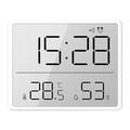 Despertador digital / Reloj eléctrico LCD - Calendario, visualización de temperatura y humedad - Blanco