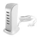 Dudao A5EU Cargador USB 5x con cable de alimentación UE incorporado - 25W - Blanco