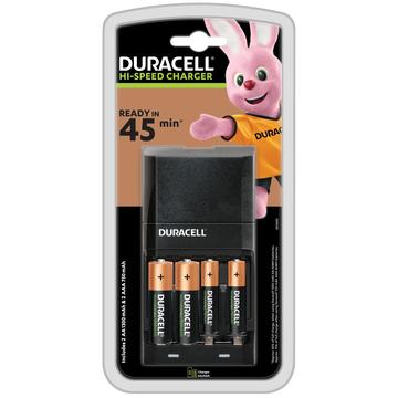 Cargador de pilas Duracell CEF27 Hi-Speed con 2 pilas AAA, 2 pilas AA