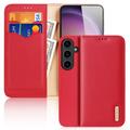 Funda de Cuero Dux Ducis Hivo para Samsung Galaxy S24 - Estilo Cartera - Rojo