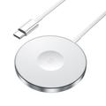 ESSAGER Cargador inalámbrico magnético 3 en 1 de 15 W para iPhone 12 / 13 / 14 / 15 / 16, AirPods, iWatch Slim Charging Pad