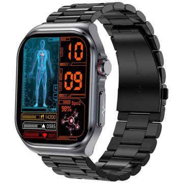 ET585 Smartwatch con pantalla AMOLED con ECG, llamada de emergencia SOS - Negro