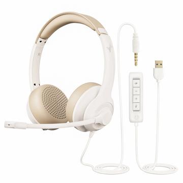 Eaglend EH01 Auriculares con cable para ordenador, USB y 3.5mm, con micrófono con cancelación de ruido