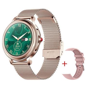 Elegante Mujer Smarwatch CF96 con dos correas - Oro Morado