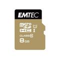 Tarjeta de memoria Emtec Gold+ MicroSDHC con adaptador ECMSDM8GHC10GP - 8GB