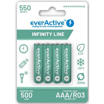 EverActive Infinity Line EVHRL03-550 Pilas recargables AAA 550mAh - 4 uds.