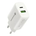 EverActive SC-370Q Cargador de pared de 25 W - USB-A, USB-C - Blanco