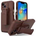 Carcasa Híbrida con Clip Serie Explorer para iPhone 14 Plus - Café