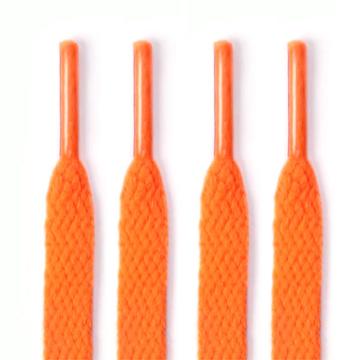 Cordones planos de poliéster - 120 cm - Naranja fluorescente