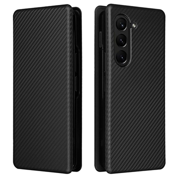 Funda con Tapa para Samsung Galaxy Z Fold5 - Fibra de Carbon