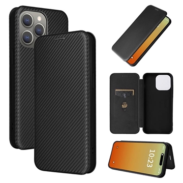 Funda con Tapa para iPhone 15 Pro - Fibra de Carbon