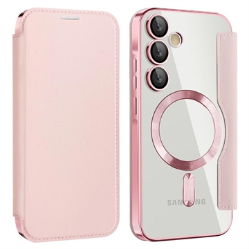 Funda abatible Samsung Galaxy A35 con ranura para tarjeta - Compatible con MagSafe - Rosa