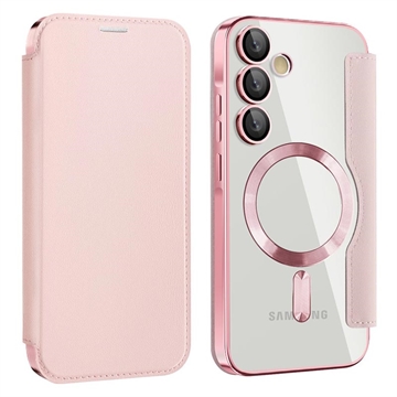 Funda abatible Samsung Galaxy A55 con ranura para tarjeta - Compatible con MagSafe - Rosa