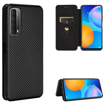 Funda Con Tapa Para Huawei P Smart Fibra De Carbon