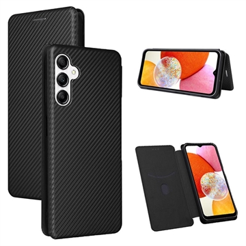 Funda con Tapa para Samsung Galaxy A14 - Fibra de Carbon - Negro