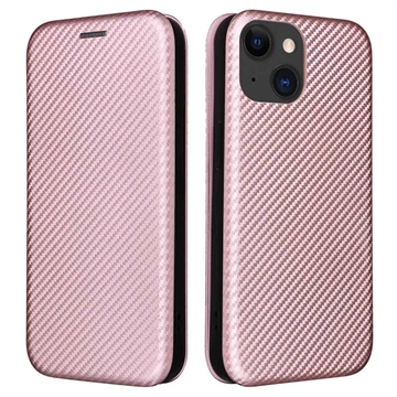 Funda con Tapa para iPhone 15 - Fibra de Carbon