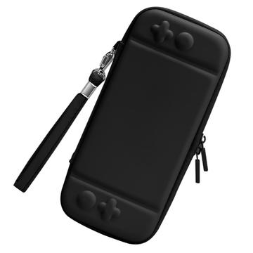 Nintendo Switch Funda protectora de cuero PU de color sólido a prueba de golpes Bolsa de almacenamiento portátil - Negro