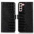 Funda Crocodile con RFID para Samsung Galaxy S23 5G - Estilo Cartera - Negro