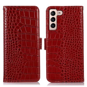 Funda Crocodile con RFID para Samsung Galaxy S23 5G - Estilo Cartera - Rojo