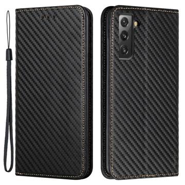 Funda Estilo Cartera para Samsung Galaxy S23+ 5G - Fibra de Carbon - Negro