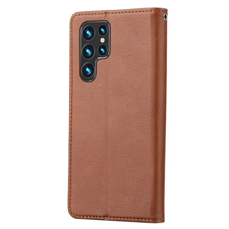 Funda cartera de cuero compatible Samsung Galaxy S23 Ultra / S23 +