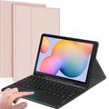 Para Samsung Galaxy Tab S6 Lite 2020/2022/2024 Teclado Bluetooth con panel táctil, cubierta de cuero PU con portalápices - Rosa