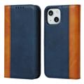 Funda Elegance Series para iPhone 14 - Estilo Cartera - Azul / Marrón Claro