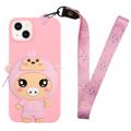 Funda de TPU con Bolsillo con Cremallera Cartoon Design para iPhone 14 Plus - Cerda