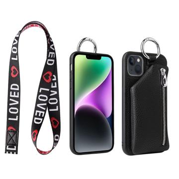 Carcasa con Cartera Desmontable Strap Series para iPhone 14 Plus - Negro