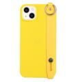 Funda de TPU Candy Color con Correa de Mano para iPhone 14 Plus - Amarillo