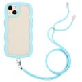 Carcasa Híbrida Wavy Edge con Acollador para iPhone 14 Plus - Azul