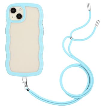 Carcasa Híbrida Wavy Edge con Acollador para iPhone 14 Plus - Azul