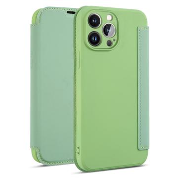 Funda con Tapa Estilo Delgado para iPhone 14 Pro Max - Verde Claro