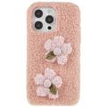 Funda de TPU Serie Fluffy Flower para iPhone 14 Pro Max - Rosa