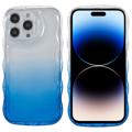 Carcasa de TPU Wavy Edge Gradient para iPhone 14 Pro Max - Azul