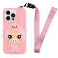 Funda de TPU con Bolsillo con Cremallera Cartoon Design para iPhone 14 Pro Max - Cerda