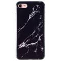 Funda de TPU Marble Pattern Modelo IMD para iPhone 7/8/SE (2020)/SE (2022) - Negro