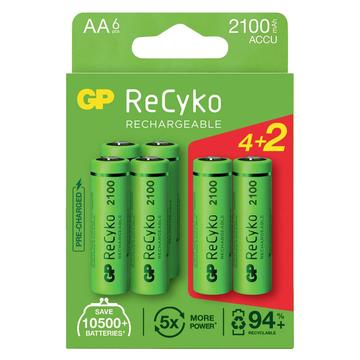 GP ReCyko 2100 Pilas AA recargables 2100mAh - 6 uds.