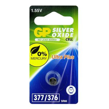 Pila de botón GP Ultra Plus de óxido de plata 377/SR66