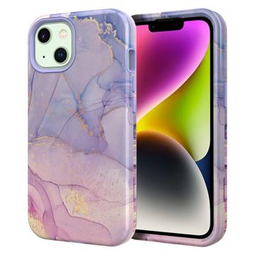 Carcasa Híbrida Stylish Gradient iPhone 14 Plus - Mármol - Púrpura