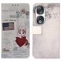 Funda Glam Serie para Honor 90 - Estilo Cartera - Gato