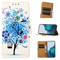 Funda Glam Serie para Nokia G42 - Estilo Cartera - Árbol Floreciente / Azul