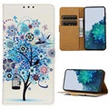 Funda Glam Serie para Samsung Galaxy A50 - Estilo Cartera - Árbol Floreciente / Azul