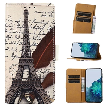 Funda Glam Serie para Samsung Galaxy A50 - Estilo Cartera - Árbol Floreciente / Azul