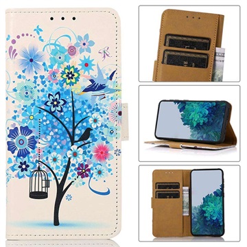 Funda Glam Serie para Samsung Galaxy A10 - Estilo Cartera - Árbol Floreciente