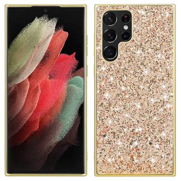 Funda Híbrida Glitter Series para Samsung Galaxy S23 Ultra 5G - Dorado