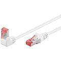 Goobay Cable de red angular CAT 6 S/FTP PiMF - 1m  - Blanco